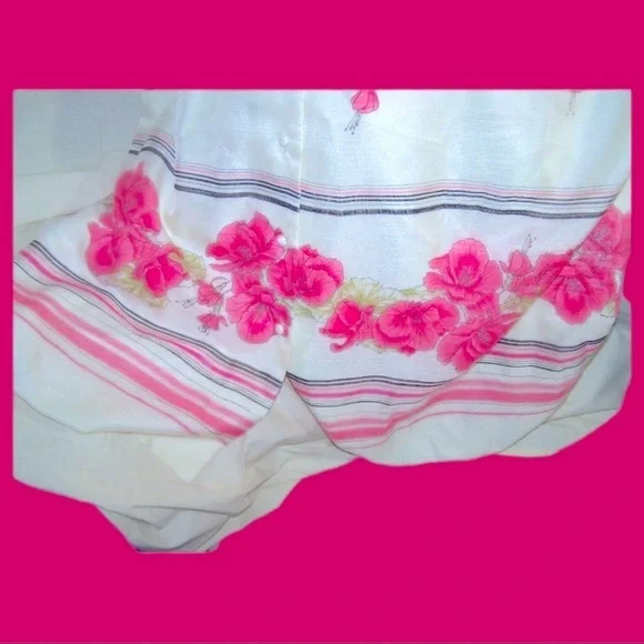 RARE Vintage 40s 50s Alfred Shaheen dress szM/L maxi grannycore silk chiffon vtg - Picture 10 of 10